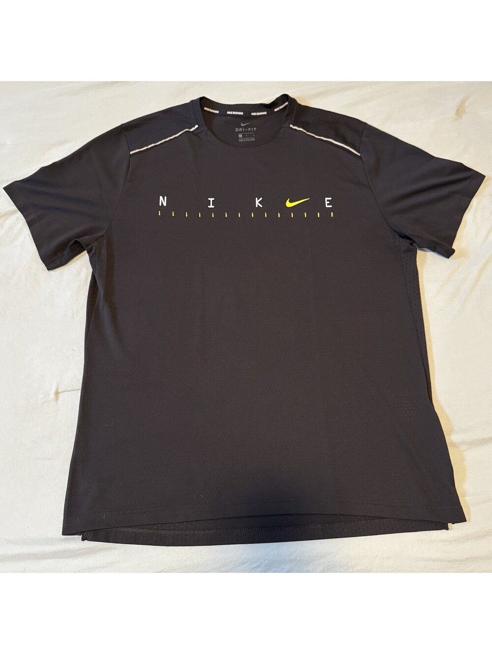 Nike Men's Dri-Fit Miler Future Fast T-Shirt Running Spelled Out- Rare SZ L